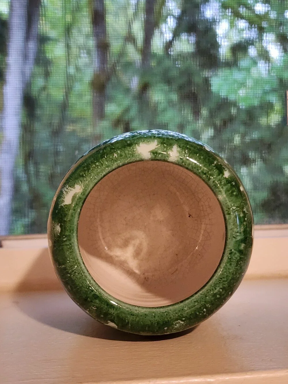 Arhoj Studio Handmade Denmark Green Drip Glaze Ceramic Vase Planter